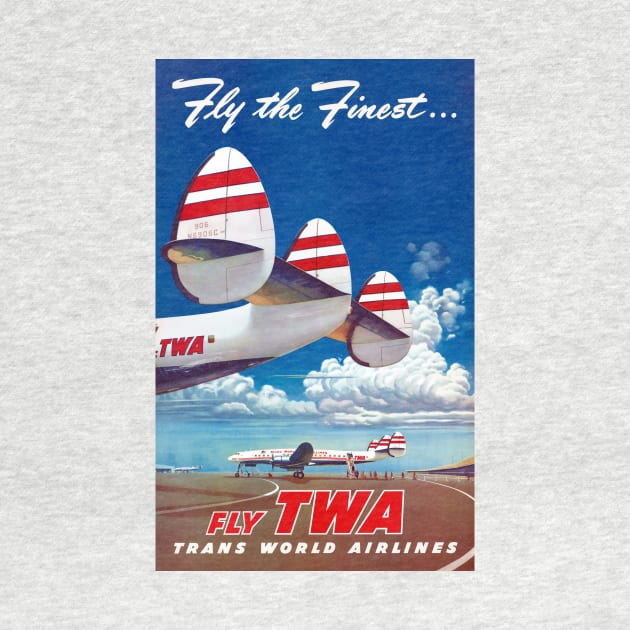 Vintage Travel Poster USA Trans World Airlines by vintagetreasure